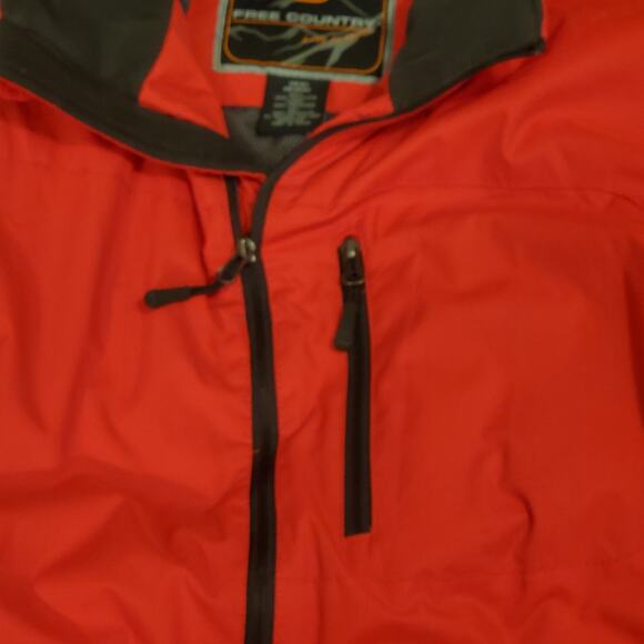 Free Country Live In It Men Medium Water Resistant Wind Breaker Red Zip - Picture 7 of 16